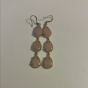 Elegant Gold and Pink Teardrop Earrings